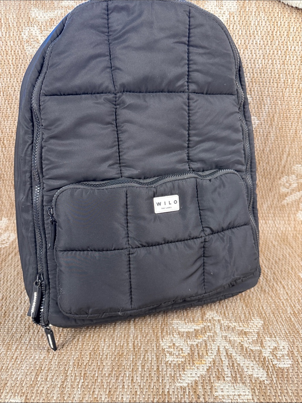 Wilo Black Quilted Backpack